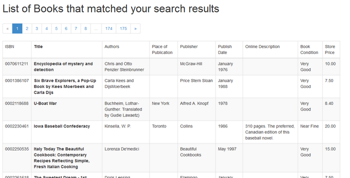 Laravel search results screen