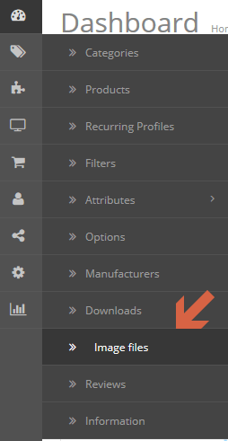 Opencart image file manager