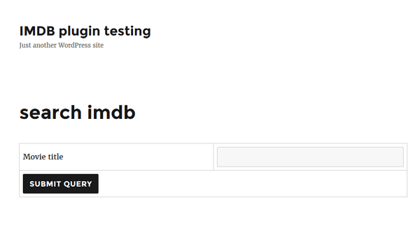 Wordpress imdb plugin search form created by programmers